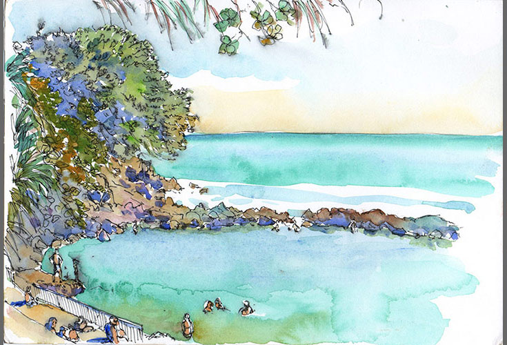 Dérives du bassin de Manapany, peintures, Alain Ducros