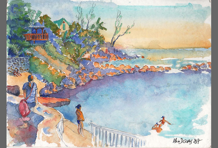 Dérives du bassin de Manapany, peintures, Alain Ducros