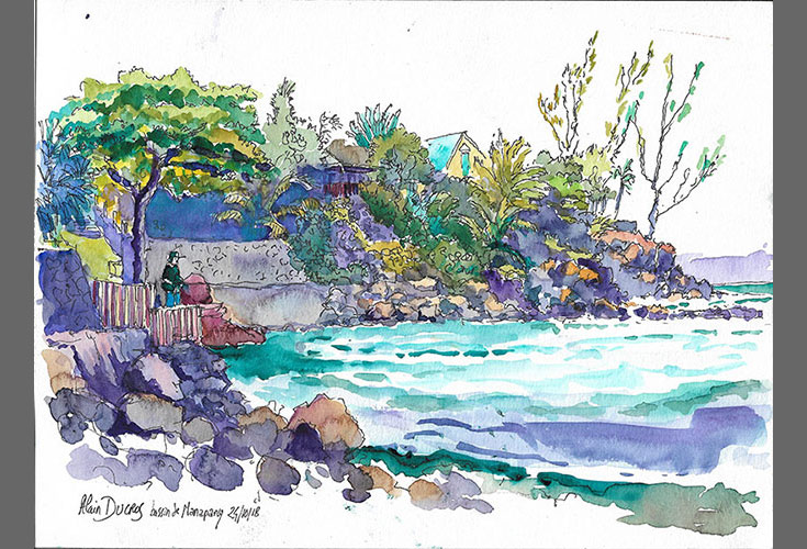 Dérives du bassin de Manapany, peintures, Alain Ducros