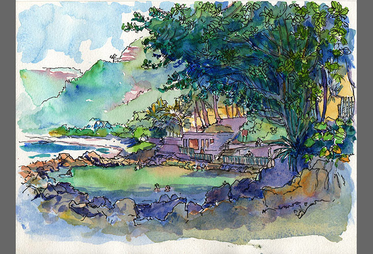 Dérives du bassin de Manapany, peintures, Alain Ducros