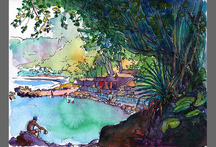 Dérives du bassin de Manapany, peintures, Alain Ducros