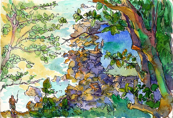 Dérives du bassin de Manapany, peintures, Alain Ducros