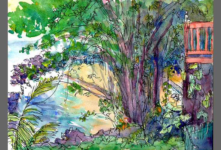 Dérives du bassin de Manapany, peintures, Alain Ducros