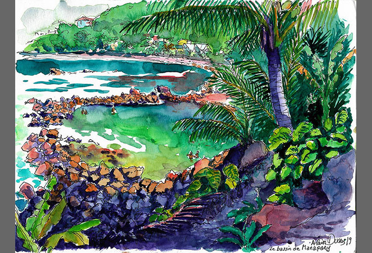 Dérives du bassin de Manapany, peintures, Alain Ducros