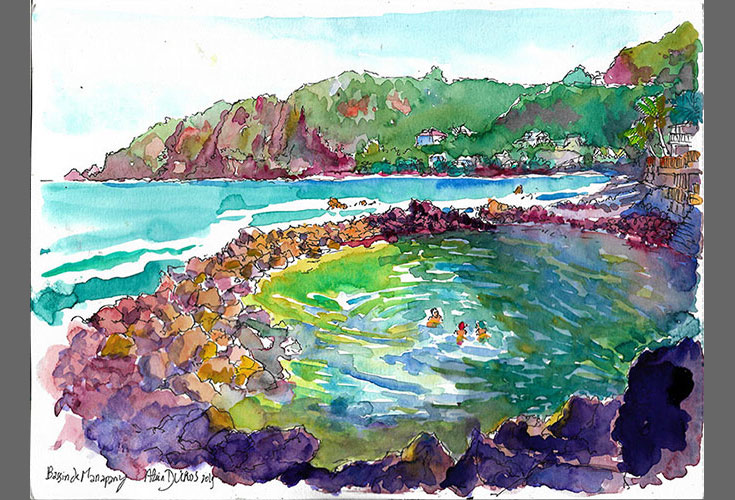 Dérives du bassin de Manapany, peintures, Alain Ducros