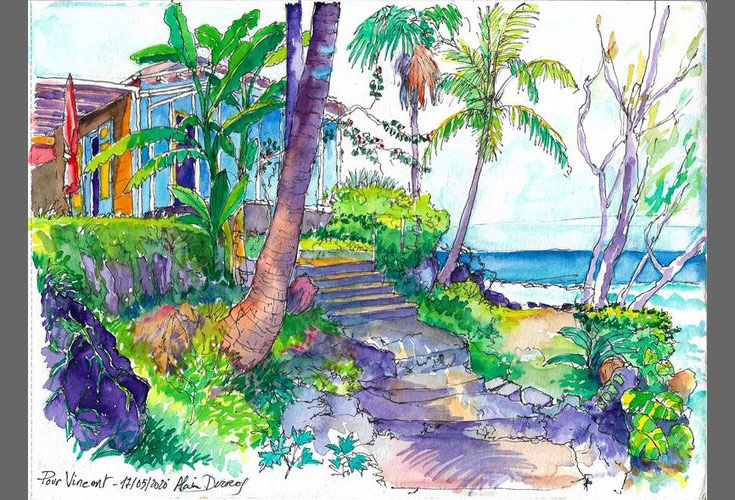 Dérives du bassin de Manapany, peintures, Alain Ducros